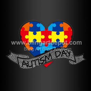 Autism Day Rhinestone Transfers Support Love Care Autism Day Rhinestone Transfers Support Love Care